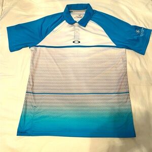 Men’s Oakley Blue and White Polo Shirt. Size: M regular fit